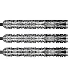 Warrior Taiaha Steel Tip Darts close up image showing detailed grip patterns, machining, coating, and precision craftsmanship