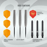 Zen Dojo Steel Tip Darts contents image displaying everything included inside the package