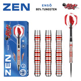 Zen Enso Steel Tip Darts main product image showing the darts, packaging, flights, shafts, and included accessories