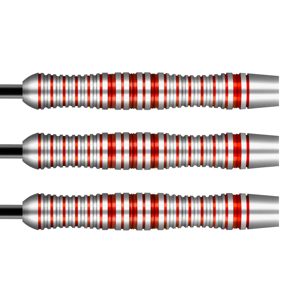 Zen Enso Steel Tip Darts close up image showing detailed grip patterns, machining, coating, and precision craftsmanship