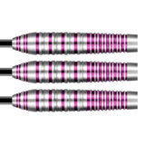 Zen Juji Steel Tip Darts close up image showing detailed grip patterns, machining, coating, and precision craftsmanship