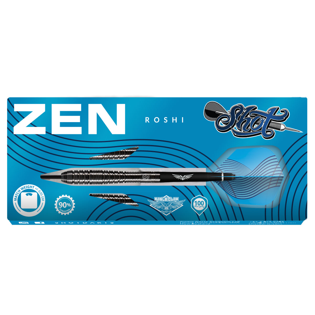 Zen Roshi Steel Tip Darts packaging exterior image showing the outer box artwork, branding, and presentation design