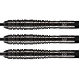 Zen Roshi Steel Tip Darts close up image showing detailed grip patterns, machining, coating, and precision craftsmanship