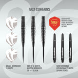 Zen Satori Steel Tip Darts contents image displaying everything included inside the package