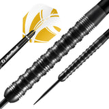 Zen Tanto Steel Tip Darts dynamic product image highlighting the full dart setup and barrel design