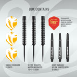 Zen Tanto Steel Tip Darts contents image displaying everything included inside the package