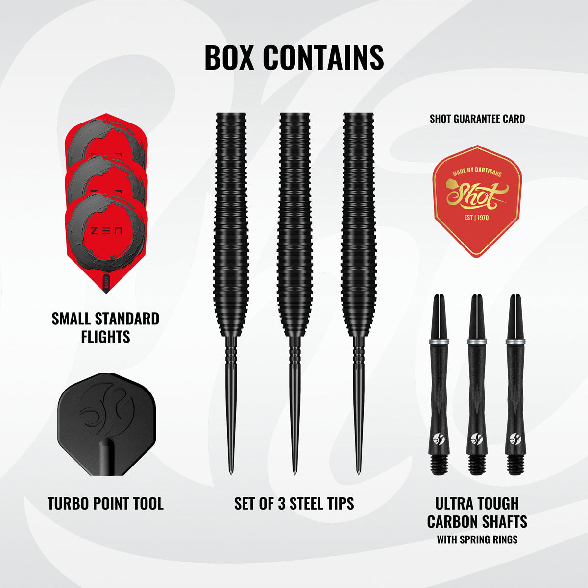 Shot Zen Torpedo Turbo Point 90% Tungsten Steel Tip Darts