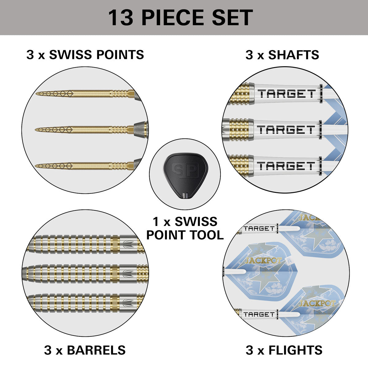 Target Adrian Lewis Showdown Swiss Point 95% Tungsten Steel Tip Darts