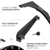 Target ARC Dartboard Light product image showing how the lighting system comes together and the different parts