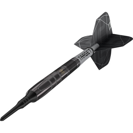 Aspinall X Echo Soft Tip Darts close up image highlighting the barrel grip texture and precision machining detail