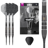 Aspinall x Echo SP Steel Tip Darts main product image showing the darts, presentation box, flights, shafts, and supplied accessories