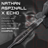 Aspinall x Echo SP Steel Tip Darts player card image showing the collaboration with professional darts player Nathan Aspinall