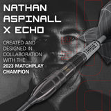 Aspinall x Echo SP Steel Tip Darts player card image showing the collaboration with professional darts player Nathan Aspinall