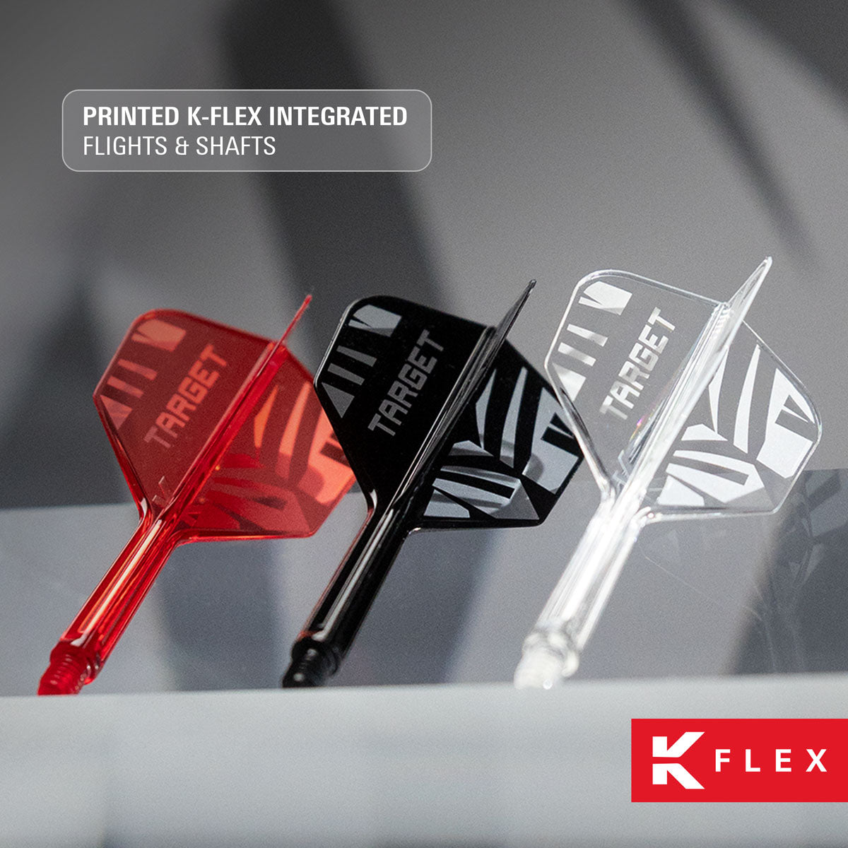 Target Printed Black K-Flex Integrated Flights & Shafts No2