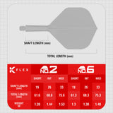 Target Printed Black K-Flex Integrated Flights & Shafts No2