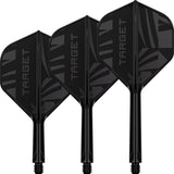 Target Printed Black K-Flex Integrated Flights & Shafts No2