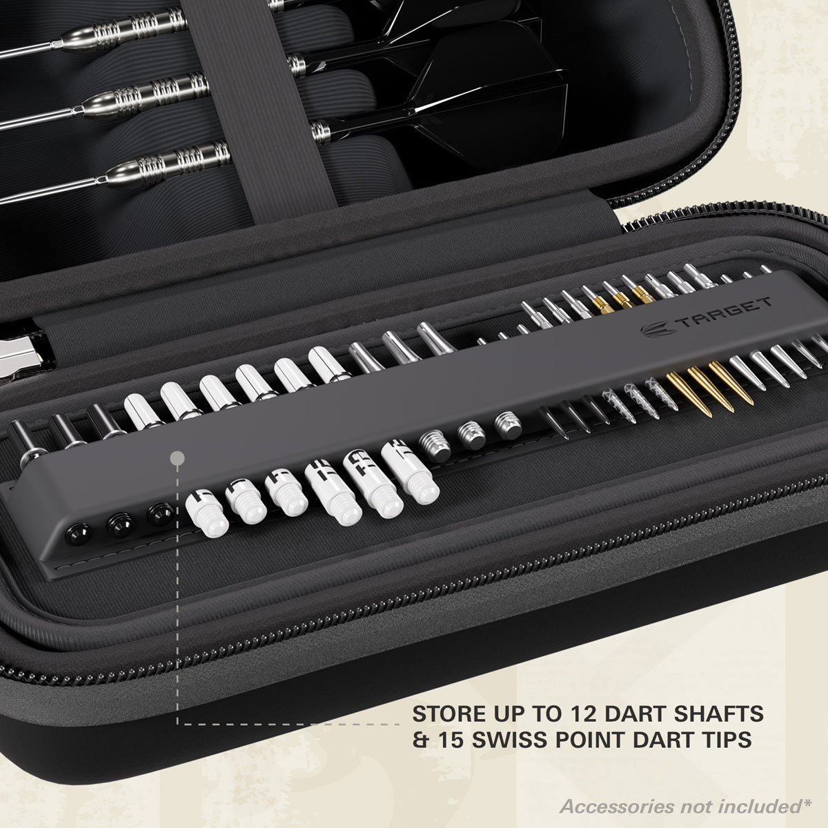 Target BOA Case Black image showing the inside of the case with storage compartments and layout