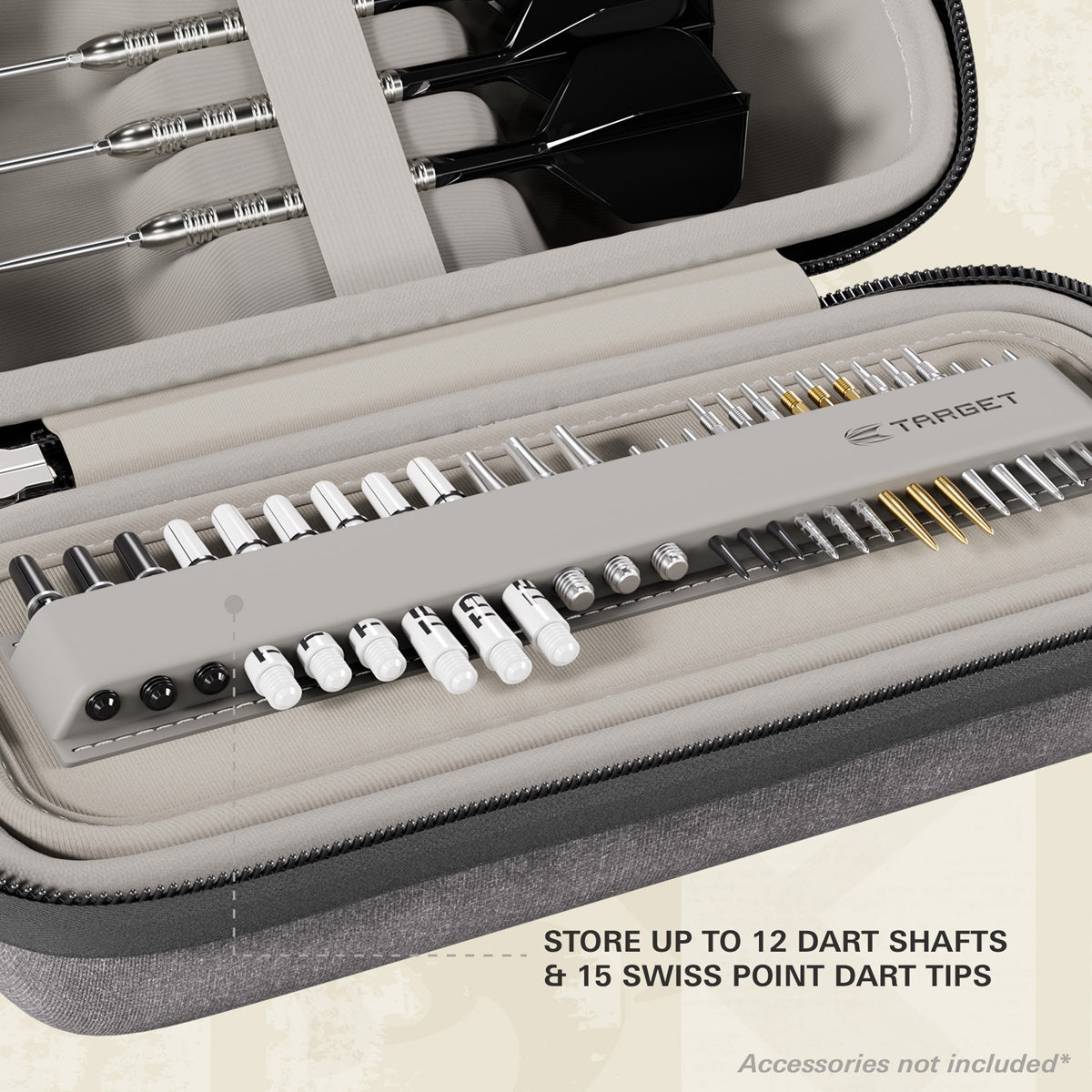 Target BOA Case Grey image showing the inside of the case with storage compartments and layout