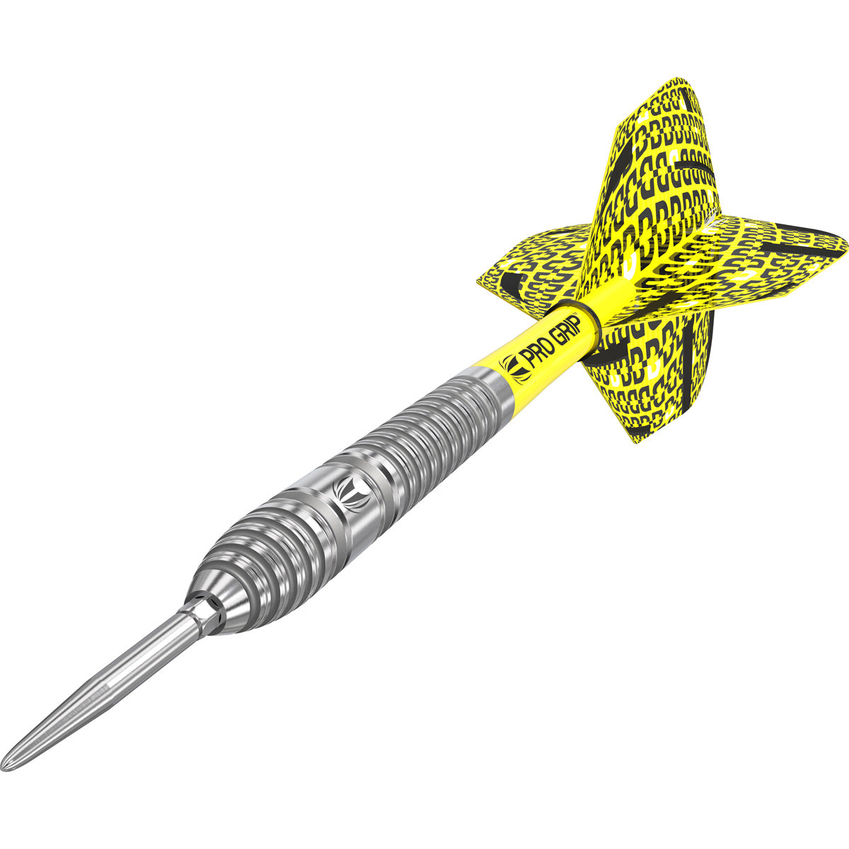 Bolide 03 SP Steel Tip Darts detailed angle view highlighting the barrel grip and precision machining
