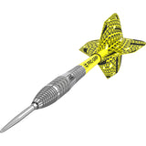 Bolide 05 SP Steel Tip Darts close up angle image highlighting the barrel grip and precision machining