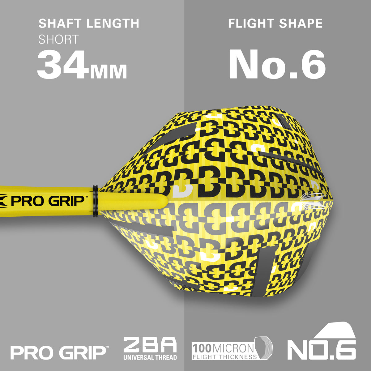 Bolide 05 SP Steel Tip Darts showing the included flight shape and shaft setup supplied with the darts