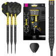 Bolide Void 01 SP Steel Tip Darts main product image showing the darts, presentation box, flights, shafts, and supplied accessories