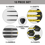 Bolide Void 05 SP Steel Tip Darts contents image displaying all included accessories and components inside the box