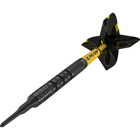 Bolide Void 10 Soft Tip Darts close up image highlighting the barrel grip texture and precision machining detail
