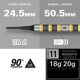 Target Buzz 11 90% Tungsten Soft Tip Darts