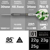 Target Charlie Manby G1 Swiss Point 95% Tungsten Steel Tip Darts