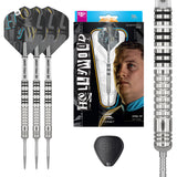Chris Dobey G1 SP Steel Tip Darts main product image showing the darts, presentation box, flights, shafts, and supplied accessories