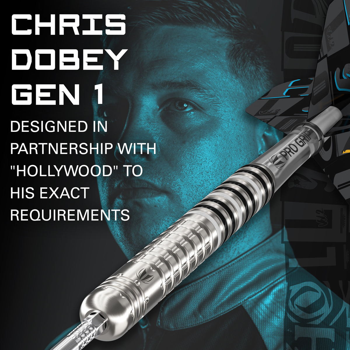 Chris Dobey G1 SP Steel Tip Darts player card image showing the collaboration with professional darts player Chris Dobey