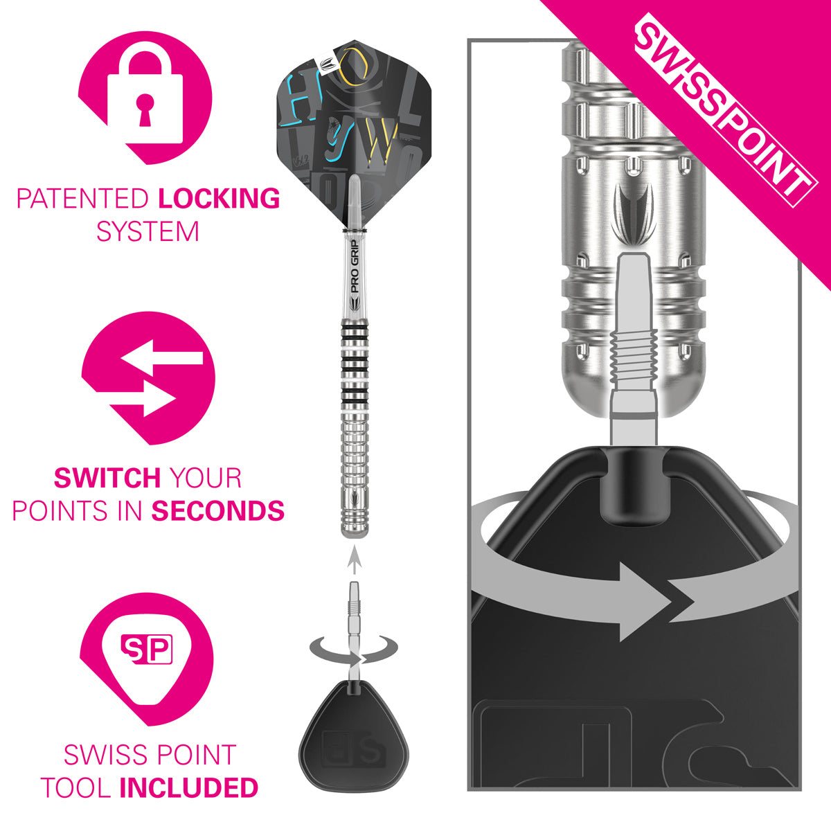 Chris Dobey G1 90% Tungsten SP Steel Tip Darts by Target – Double