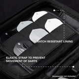 Target Chris Dobey Takoma Ghost XL Dart Case image highlighting the internal storage compartments, straps, and accessory holders