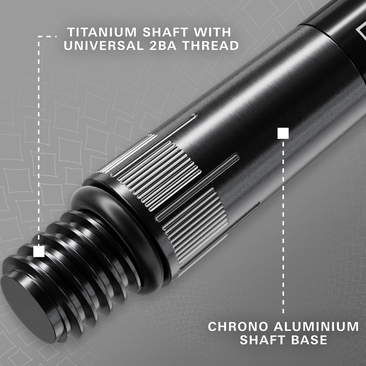 Chrono Titanium Dart Stems Shafts thread detail image showing the connection and fitment system