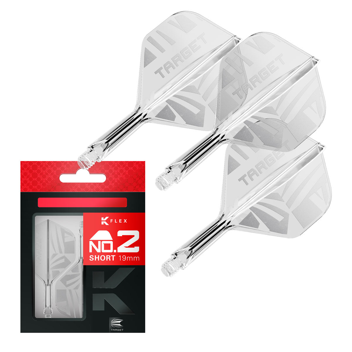 Target Printed Clear K-Flex Integrated Flights & Shafts No2