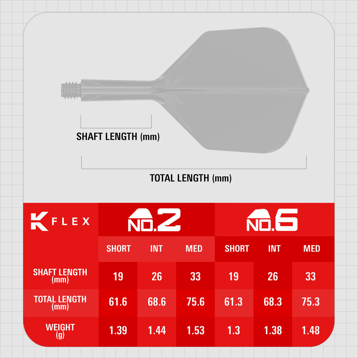 Target Printed Clear K-Flex Integrated Flights & Shafts No6