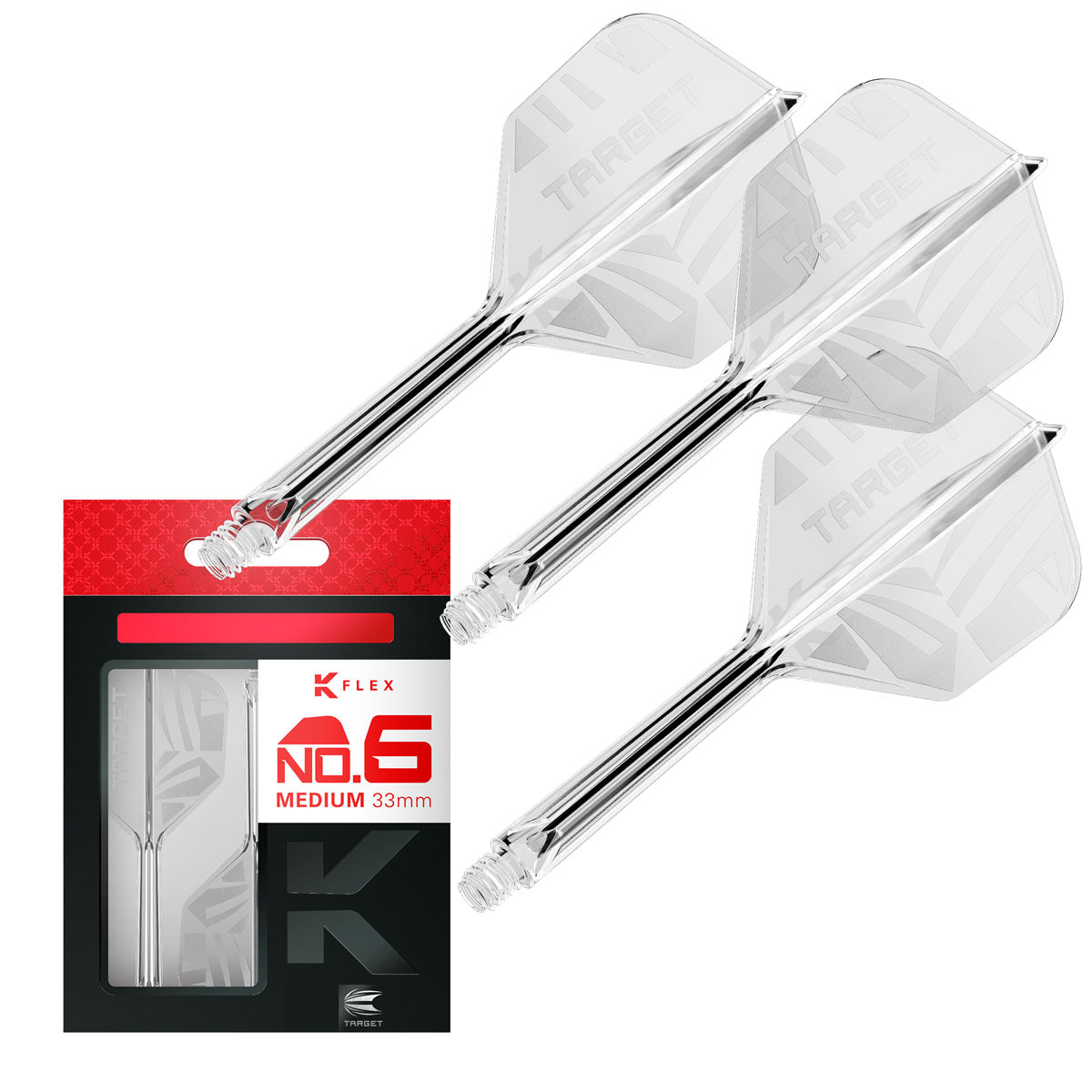 Target Printed Clear K-Flex Integrated Flights & Shafts No6
