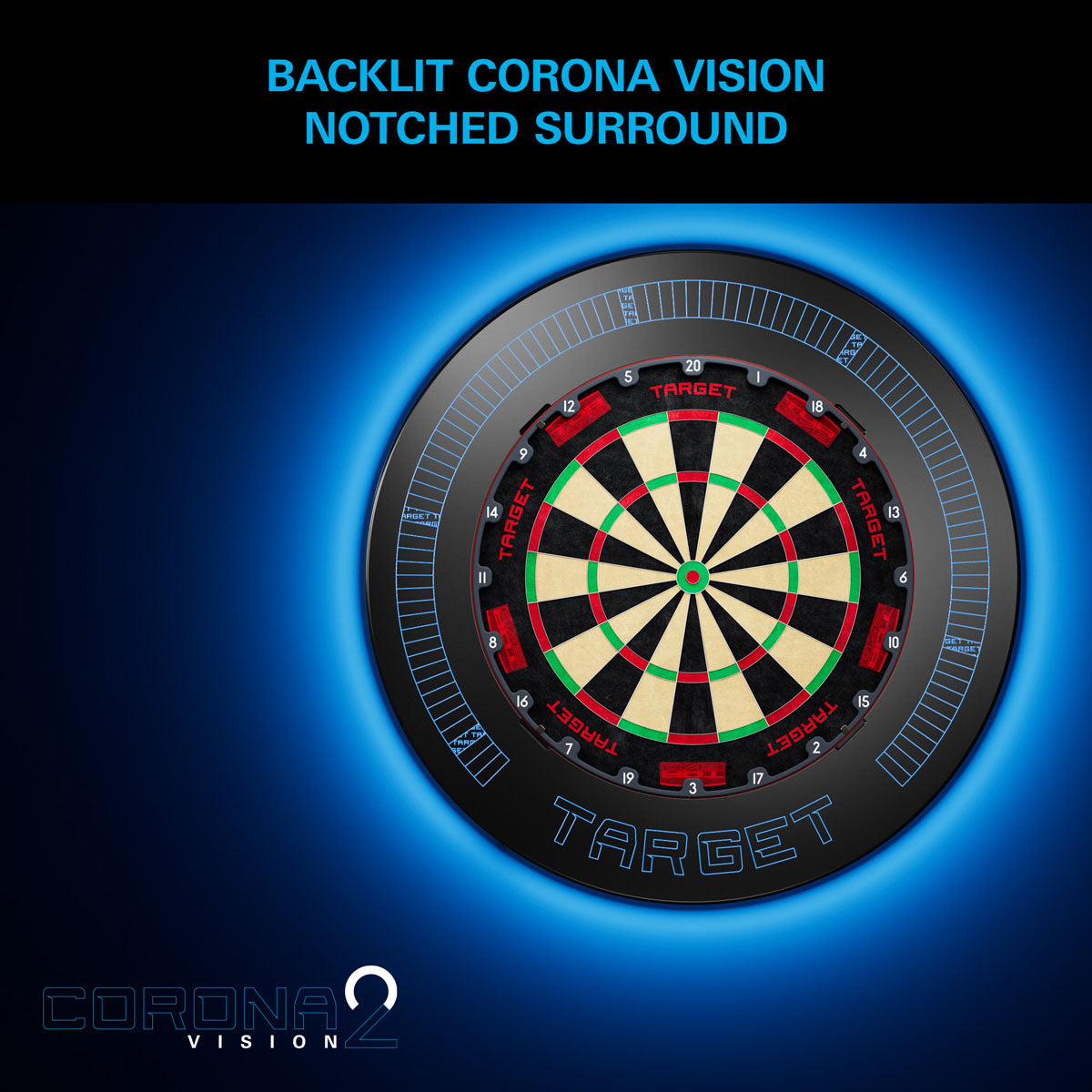 Target Corona Vision Notched LED Dartboard Surround