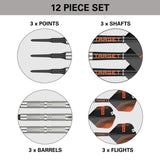 Crux 11 Soft Tip Darts contents image displaying everything included inside the box