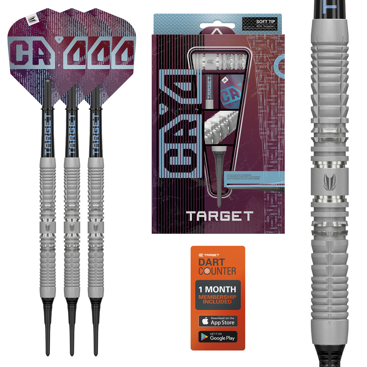 Cryo 12 Soft Tip Darts main product image showing the darts, packaging, flights, shafts, and included accessories