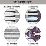 Cryo 12 Soft Tip Darts contents image displaying everything included inside the box