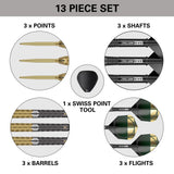 Cult Envy 02 Steel Tip Darts contents image displaying everything included inside the box