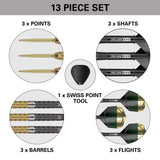 Cult Envy 03 Steel Tip Darts contents image displaying everything included inside the box