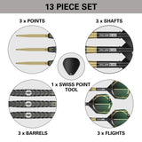 Cult SP01 Steel Tip Darts contents image displaying everything included inside the box