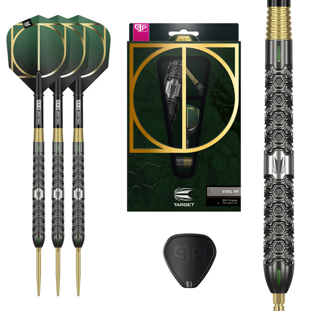 Cult SP03 Steel Tip Darts main product image showing the darts, packaging, flights, shafts, and included accessories