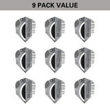 Dimitri Van Den Bergh x Echo Flights by Target image showing the included 9 pack of dart flights.