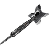Dimitri Van Den Bergh x Echo Steel Tip Darts close up image highlighting the barrel grip texture and precision machining detail