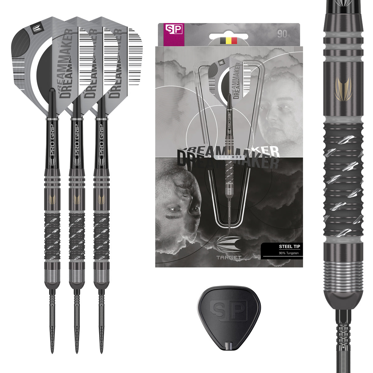 Dimitri Van Den Bergh x Echo 90% Tungsten SP Steel Tip Darts by