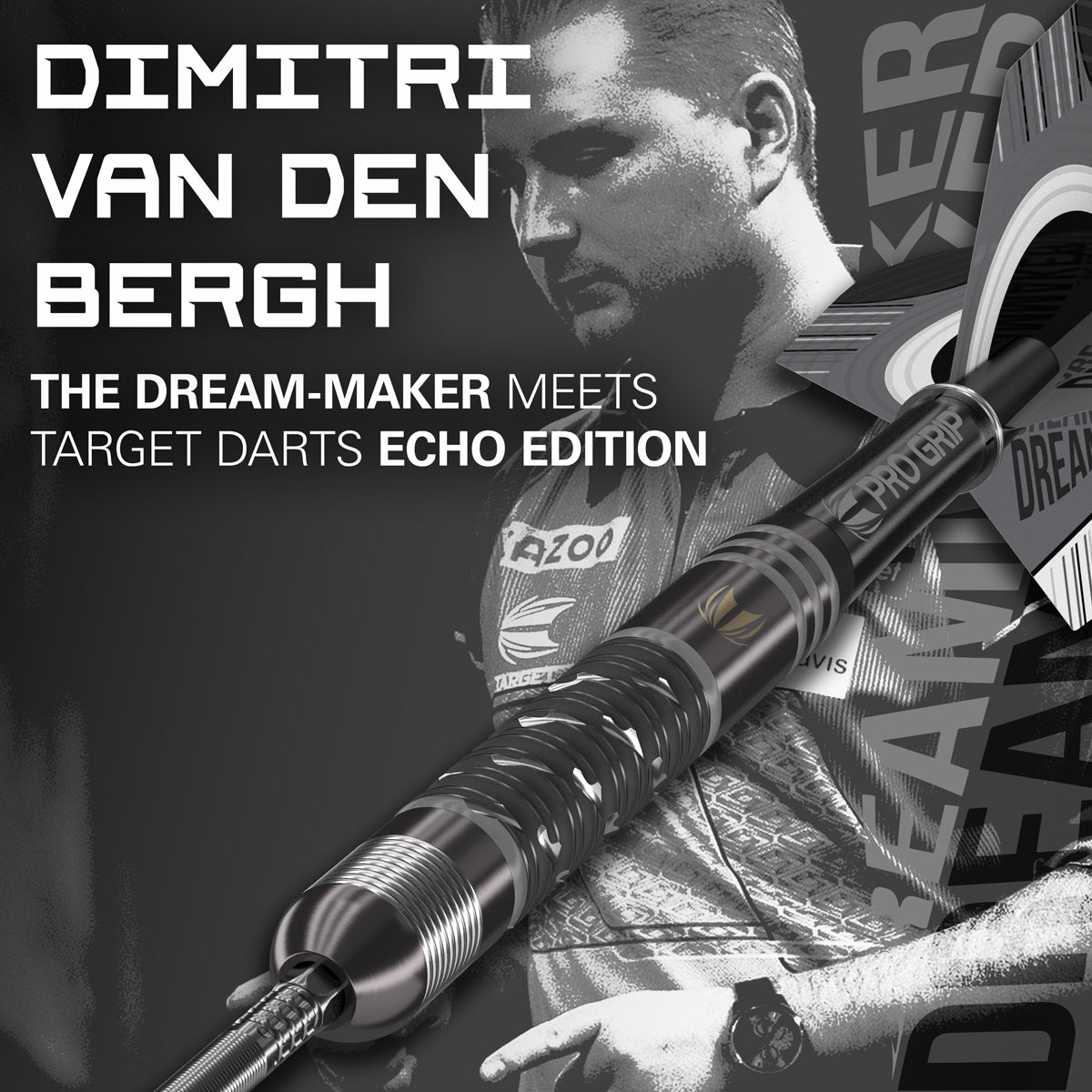 Dimitri Van Den Bergh x Echo 90% Tungsten SP Steel Tip Darts by